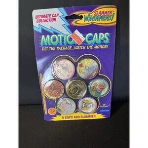 1994 POGS Sealed MOTION CAPS SLAMMER WHAMMERS - 6 cap 1 slammer Lenticular